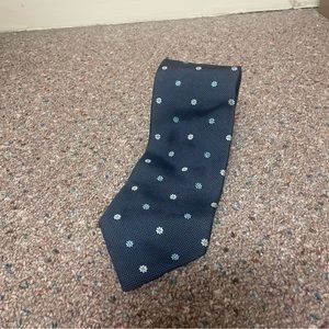 Vintage Ermenegildo Zegna Men’s Neck Tie 100% Silk Made In Italy Blue Flowers